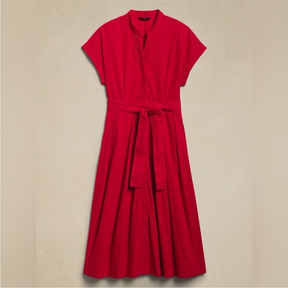 Classic White Shirt Dress with Tie Waist - Picture 6 of 9